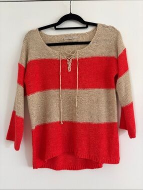 LOFT Lace-Up Knit Sweater